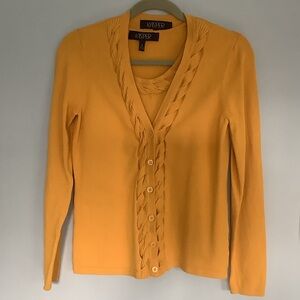 Kasper Women's Two-piece Set in Mustard Yellow